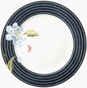 Set di 4 piatti da colazione in porcellana Midnight Candy Stripe