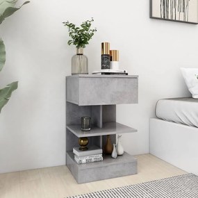 Comodino Grigio Cemento 40x35x65 Cm İn Truciolato /