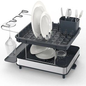 Vassoio di raccolta grigio a due livelli in acciaio inox Excel - Joseph Joseph