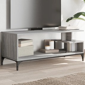 Mobile Tv Grigio Sonoma 102x40x41cm Legno E Acciaio A Polvere /