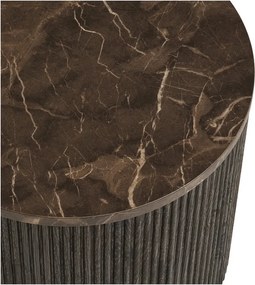 Tavolino rotondo con piano effetto marmo ø 45 cm Rota – House Nordic
