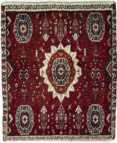 Shiraz Tappeto 70x60 Rosso (Iran) Annodato A Mano