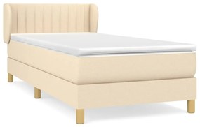 Giroletto a molle con materasso crema 90x190 cm in tessuto