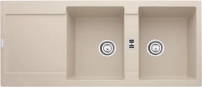 Lavello integrato 2 vasche in fragranite sabbia FRANKE Maris L 50 x L 116 cm, reversibile