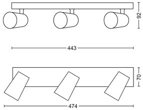 Philips 50573/48/PN - Faretto LED MYLIVING PAISLEY 3xGU10/5,5W/230V