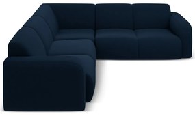 Divano angolare blu scuro in tessuto bouclé (angolo variabile / a L) Molino - Micadoni Home