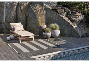 Tappeto da interno/esterno color antracite/color crema 140x180 cm Bob Charcoal Linen – Pappelina