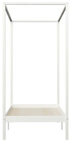 Giroletto a baldacchino bianco legno massello di pino 100x200cm