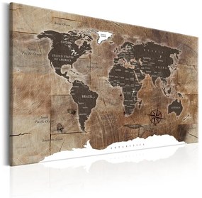 Quadro World Map: Wooden Mosaic