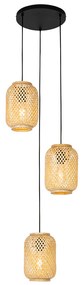 Lampadario orientale in bambù a 3 luci - Yvonne