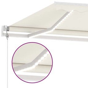 Tenda Automatica con Sensore Vento e LED 400x350 cm Crema