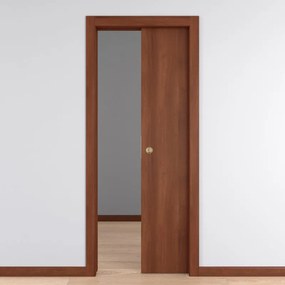 Porta interna scorrevole Schubert in MDF colore noce, L 60 x H 210 cm, apertura reversibile