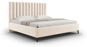 Letto matrimoniale imbottito beige con contenitore con griglia 140x200 cm Casey - Mazzini Beds