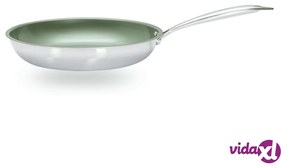Just Vegan Padella ECO CeraVegan 28 cm in Acciaio Inossidabile Verde