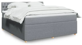 Giroletto A Molle Con Materasso Grigio Chiaro180x200 Cm Tessuto /