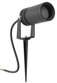 Faretto con Picchetto e Supporto GU10 IP67 in Alluminio e Vetro - Antracite