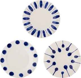 Set di piatti da dolce bianchi/blu in gres 3 pz ø 22 cm Linora – Bloomingville