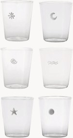 Set di 6 bicchieri in vetro fatto a mano Symbols