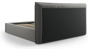 Letto matrimoniale imbottito grigio con contenitore e doghe 180x200 cm Elio - Milo Casa
