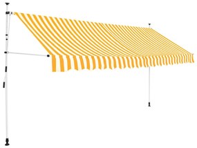 Tenda da Sole Retrattile Manuale 350cm Strisce Arancione Bianco