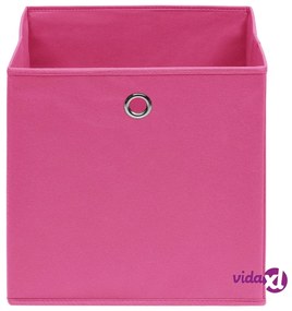 vidaXL Contenitori 10 pz in Tessuto non Tessuto 28x28x28 cm Rosa