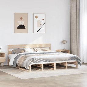 Letto Senza Materasso 200x200 Cm İn Legno Massello Di Pino /