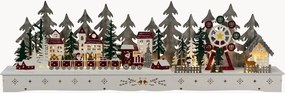 Decorazione natalizia a LED in legno di pioppo con funzione timer Village