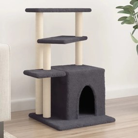 Albero per gatti con tiragraffi in sisal grigio scuro 83,5 cm