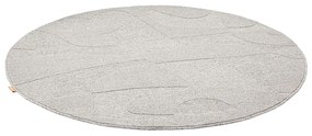Tappeto rotondo in lana grigio chiaro ø 120 cm Morphic Botanica - Agnella