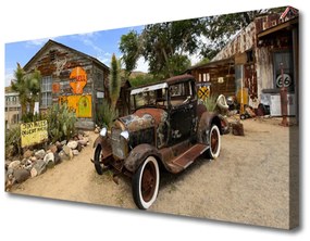 Foto quadro su tela Vecchia architettura dell'automobile 100x50 cm