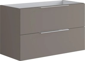 Mobile da bagno sospeso sotto lavabo L 99.5 x H 60 x P 45.5 cm grigio opaco, 2 cassetti Brera