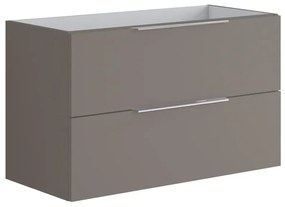 Mobile da bagno sotto lavabo Brera grigio opaco L 99.5 x H 60 x P 45.5 cm 2 cassetti, lavabo non incluso