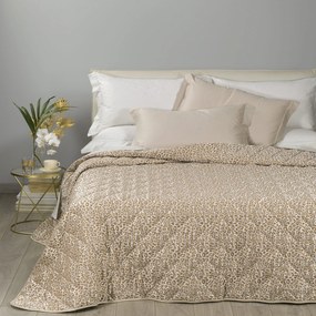 Copriletto Trapuntato in Raso Jacquard Leopard Matrimoniale