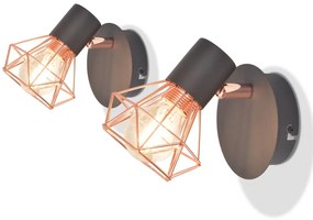 Applique 2 Pz Con 2 Lampadine A Led A Incandescenza 8 W /