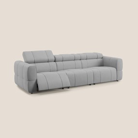 Giotto Divano modulare a 3 sedute con opzione relax elettrico in microfibra effetto velluto impermeabile T09