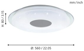 Eglo 98768 - Plafoniera LED RGB dimmerabile LANCIANO-C LED/38W/230V + T