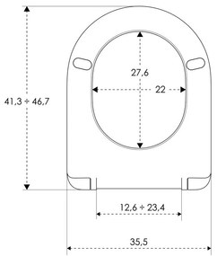 Copriwater SFERA a d dedicato per serie sanitari in urea bianco con chiusura rallentata su coperchio e ciambella