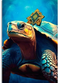 Stampa su tela – Tartaruga blu-oro