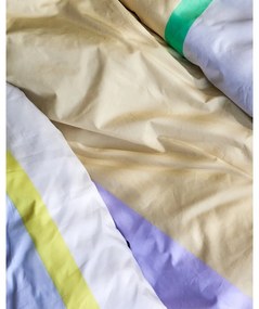 Biancheria da letto singolo bianca e beige in cotone 140x200 cm Block - Hübsch