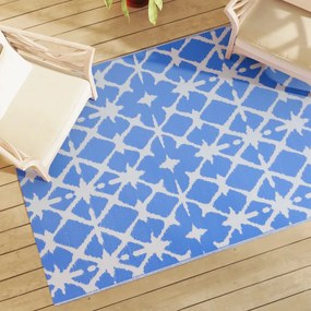 Tappeto Da Esterno Arakıl Blu E Bianco 140x200 Cm İn Pp /