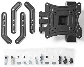 Nedis TVWM1530BK − Supporto Full Motion per TV 23-55/3 punti di rotazione