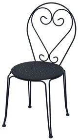 Lotto di 4 sedie in metallo effetto ferro battuto GUERMANTES - Antracite