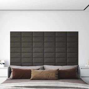 Pannelli Murali 12 Pz Grigio Scuro 30x15 Cm Tessuto 0,54 M² /