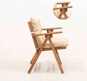 Sedia da giardino in legno color crema-naturale - Floriane Garden