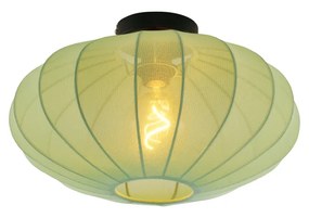 Lampada da soffitto Japandi verde con paralume in tessuto - Bida