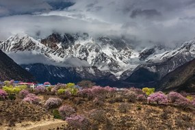 Carta da parati autoadesiva – Paesaggio montano unico