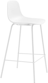 Sgabello da bar bianco in plastica (altezza della seduta 67,5 cm) Whitby – Unique Furniture