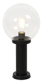 Lampada da terra per esterni nera con globo trasparente 50 cm IP44 - Sfera