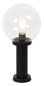 Lampada da terra per esterni nera con globo trasparente 50 cm IP44 - Sfera