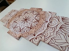 Quadri 5 pezzi – Mandala etnica astratta